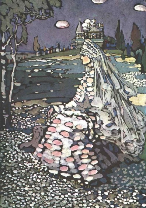 artist-kandinsky - Russian beauty in a landscape, 1905, Wassily...