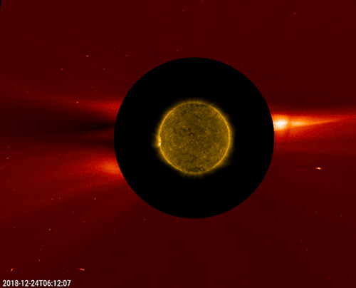 The Sun released this weak non-Earth directed coronal mass...