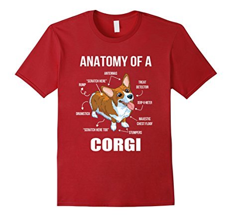 whirelez - Anatomy of a Corgi T-Shirt Funny Dog...