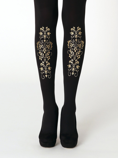 virivee - Ornament tights from the Virivee Black&Gold...