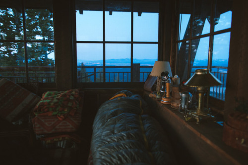 forrestmankins:Alex’s bag, mine, and the lookout we stayed in...