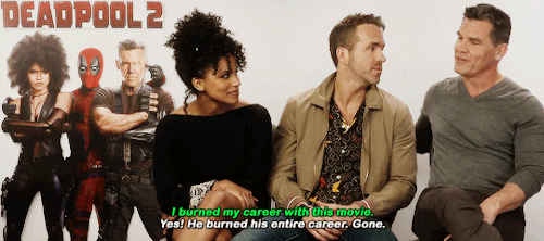 gifdeadpool - Deadpool 2 Cast on whether there were injuries...