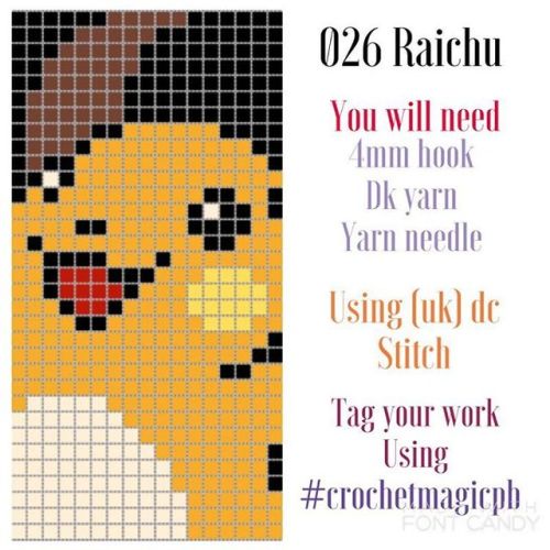 Here is the pattern for 026 Raichu 