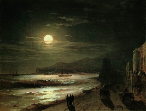 artist-aivazovski:Moon Night, 1885, Ivan AivazovskiMedium:...