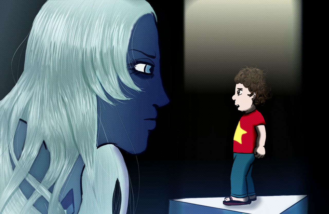 Blue Diamond personally interrogating Steven Universe. (Screenshot redraw… again)
