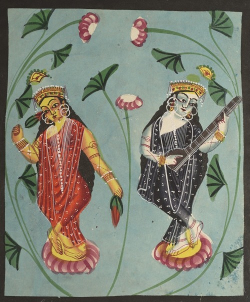 ivashiva:Lakshmi and Sarasvati, 1800sIndia, Calcutta,...