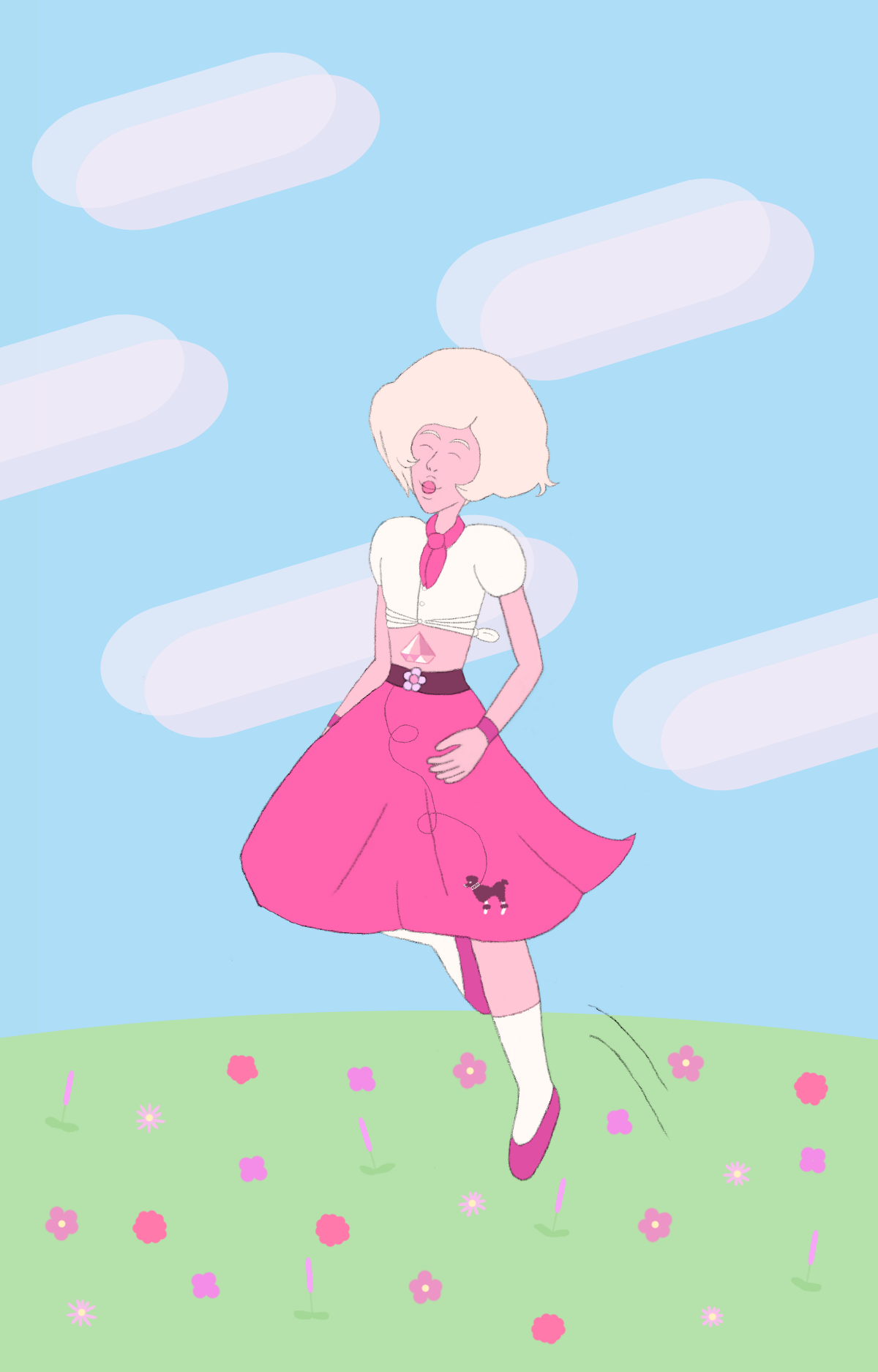 Just a for-fun thing I’ve been working on. (Most background flowers, and flower-like background elements in SU are pink.)