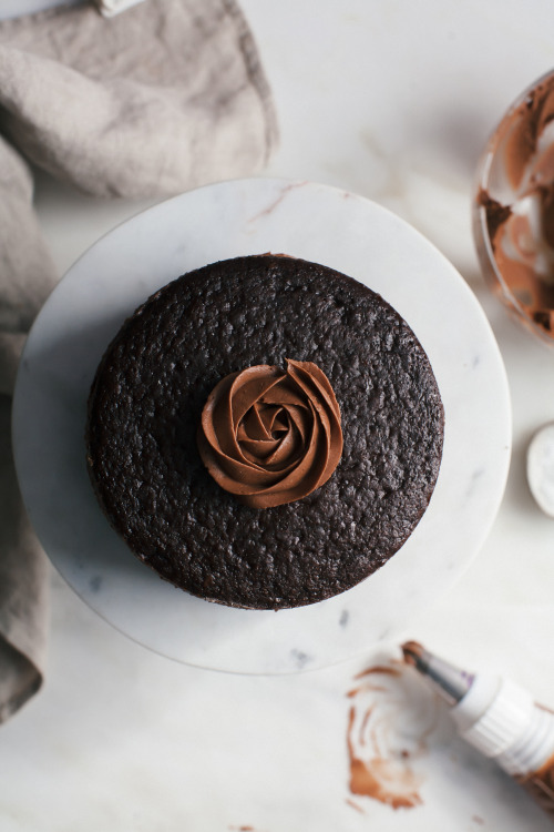 sweetoothgirl - One-Bowl Chocolate Rose Cake (For Two)