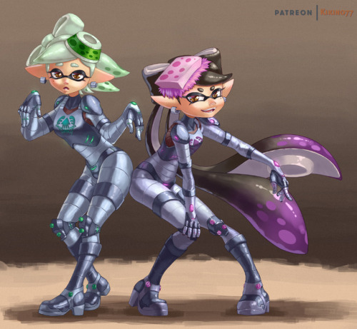 kikinodrawings - Callie and Marie in Mech SuitsThis one is a...