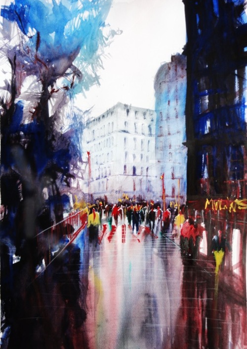 artsnculture - artsnquotes - Ethereal Watercolor Cityscapes  by...