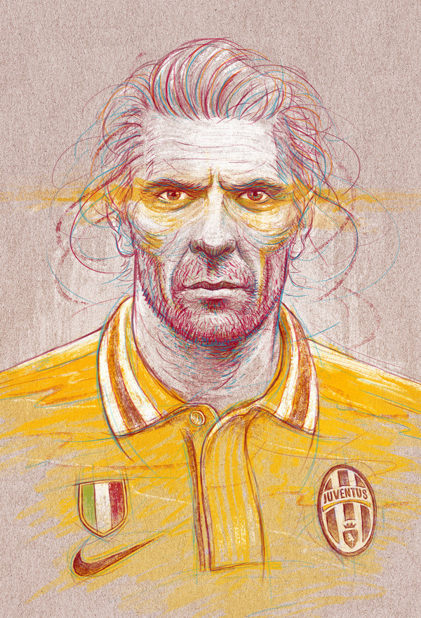 Gigi Buffon, by Bartosz Kosowski [[MORE]]
Refined and polished pieces are what you’ll typically find in the art and design world, but oftentimes, the process behind that finalized work is just as impressive. Here, Lodz-based illustrator, Bartosz...