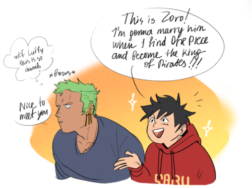 kimpimpam - a request where luf introduces his bf to garp