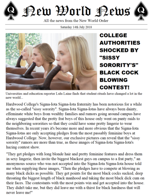 newworldnews - College Authorities Shocked by “Sissy Sorority’s”...