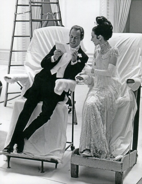 ladybegood:Audrey Hepburn and Rex Harrison on the set of My Fair...