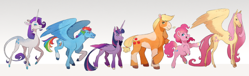 sutexii:My take on the mane 6! I’ve never drawn them all...