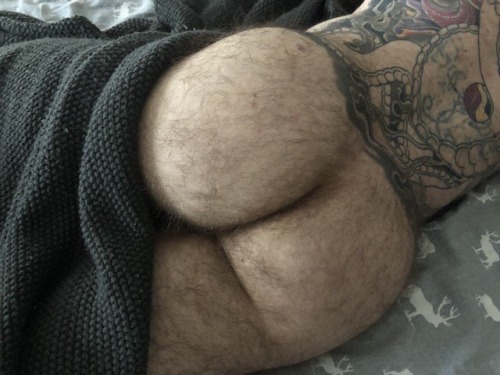 I want to nibble on those firm, hairy cheeks for a while before...