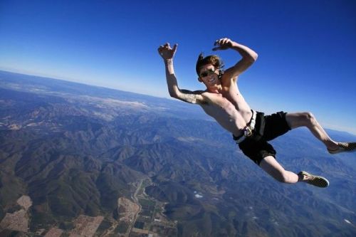 sixpenceee - Banzai skydiving is a form of skydiving in which...
