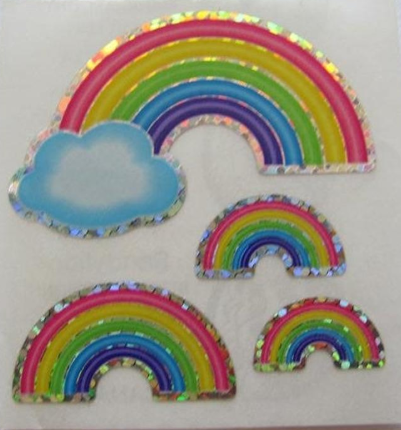 dirtshrines - rainbow stickers from vintage sticker love
