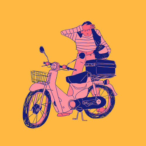 sarlisart - moped girl