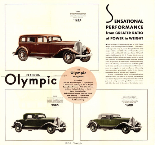 aacalibrary - Franklin Olympic brochure excerpts from 1933