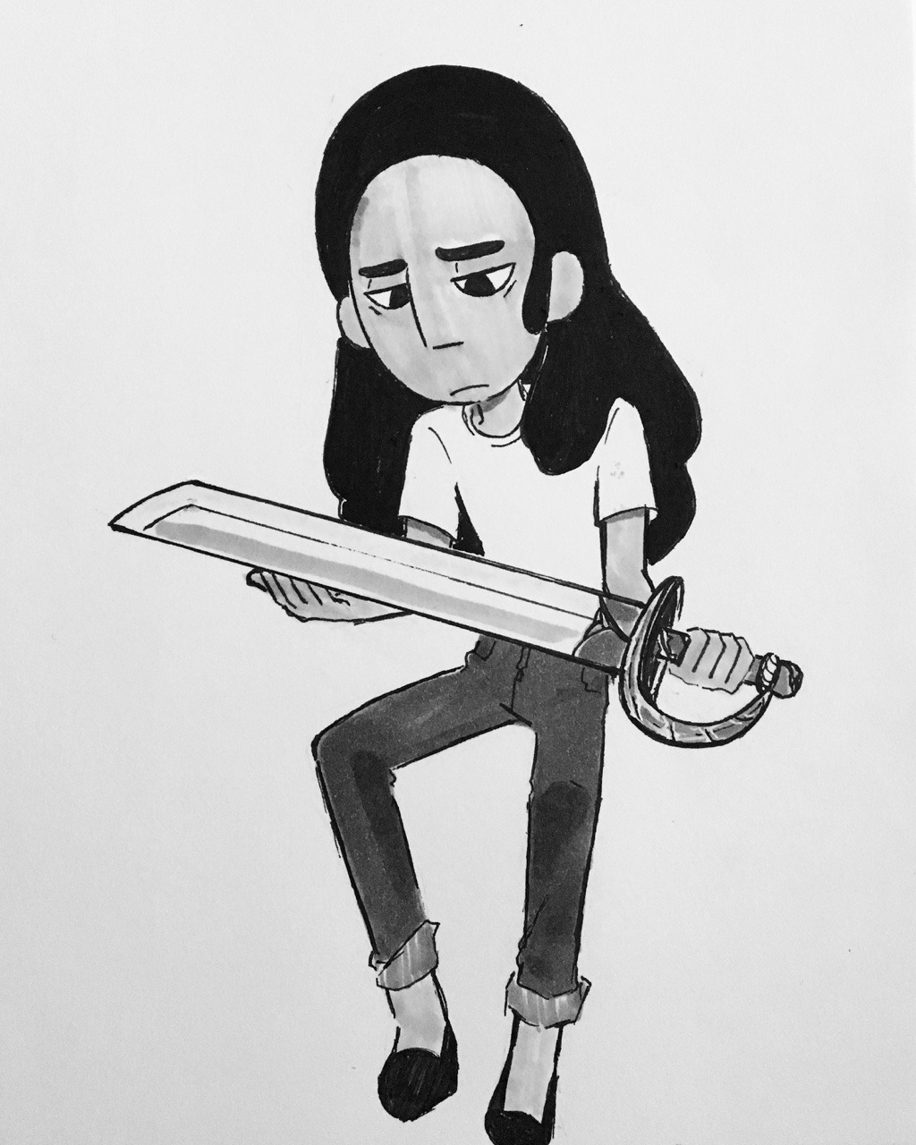 Inktober Day 6: Sword "But what about our training? Stevonnie, jam buds. I believed in us, we could of done it together!“