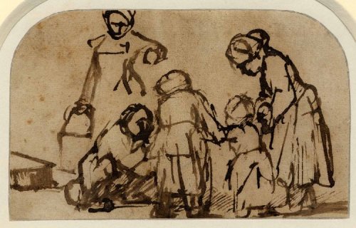 austinkleon:Rembrandt’s drawing of a child learning to...
