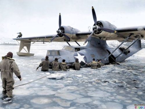 jingopatriot:fcba:US Navy personnel free a PBY Catalina from...
