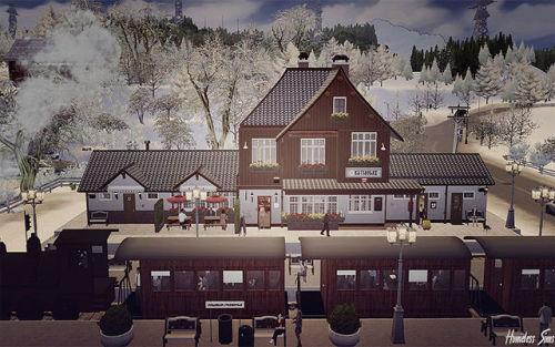 cherryblossomsimsforum - TS4 - Train station by...