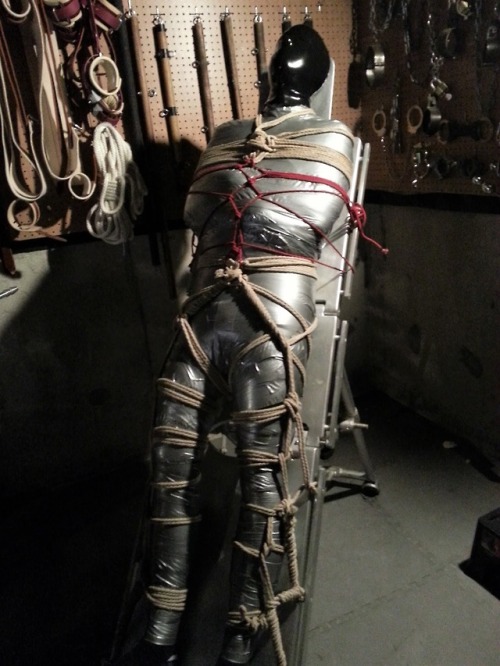 alphamajor47 - Got mummified by Bullied.  Cock locked in cage...