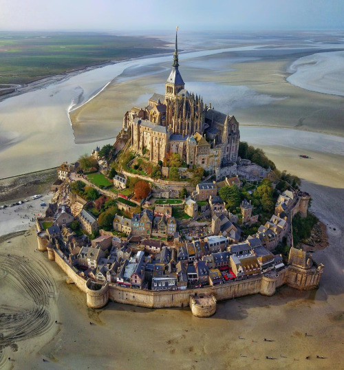 dailyoverview - Check out this incredible shot of Mont St. Michel...