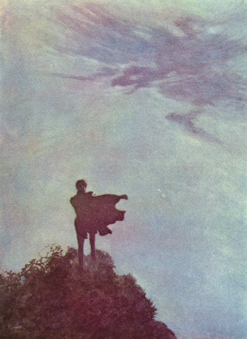 blue-storming - Edmond Dulac, Ilustration for Alone (Poe), 1912