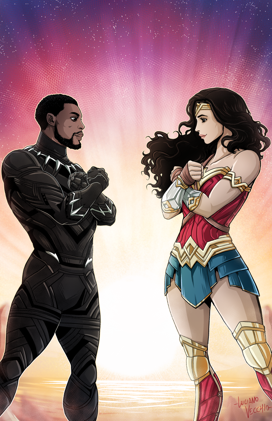 Empowering Heroes Black Panther And Wonder Woman LUCIANO VECCHIO