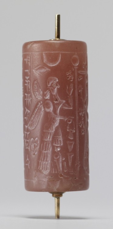 theancientwayoflife:~ Cylinder Seal with Winged Deities.Date:...