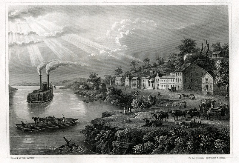 Kansas, from The United States Illustrated, 1855 | Mark Twain’s Mississippi |NIU Digital Library
This 1855 illustration depicts an idyllic scene in Kansas, most likely along the Kansas River. In this period Kansas was anything but idyllic, however....