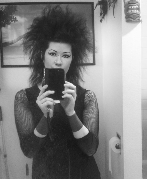 Getting ready for #hivepdx #deathrock #goth #agender #babe (at...