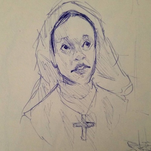 #randomsketch #drawing #art #instagramart #nuns #ballpointpen...