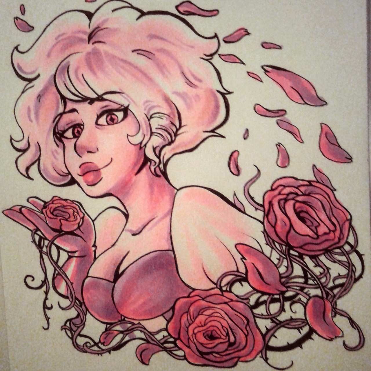 Pink Diamond with a Rosey touch EHEHE