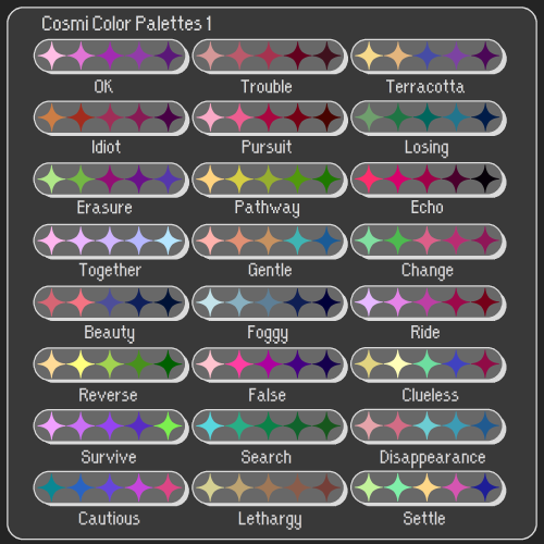 cosmitasia - I made some color palettes a while back based on...