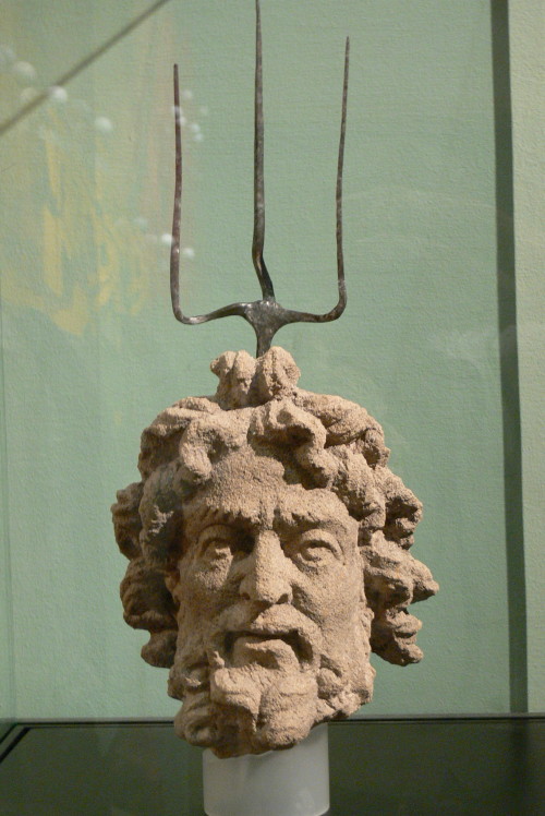 lionofchaeronea - A sculpted head of Jupiter with a metal...