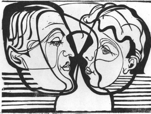 expressionism-art - Two Heads Looking at Each Other, 1930, Ernst...