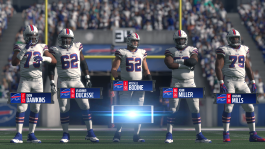 Buffalo Bills Offensive Line in EA Sports' Madden 19