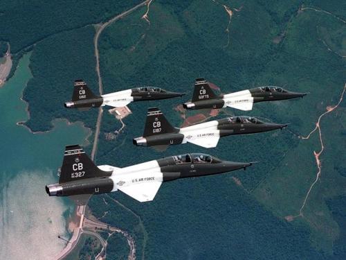 aviationblogs - USAF trainers T-38 Talons in Four-ship Formation