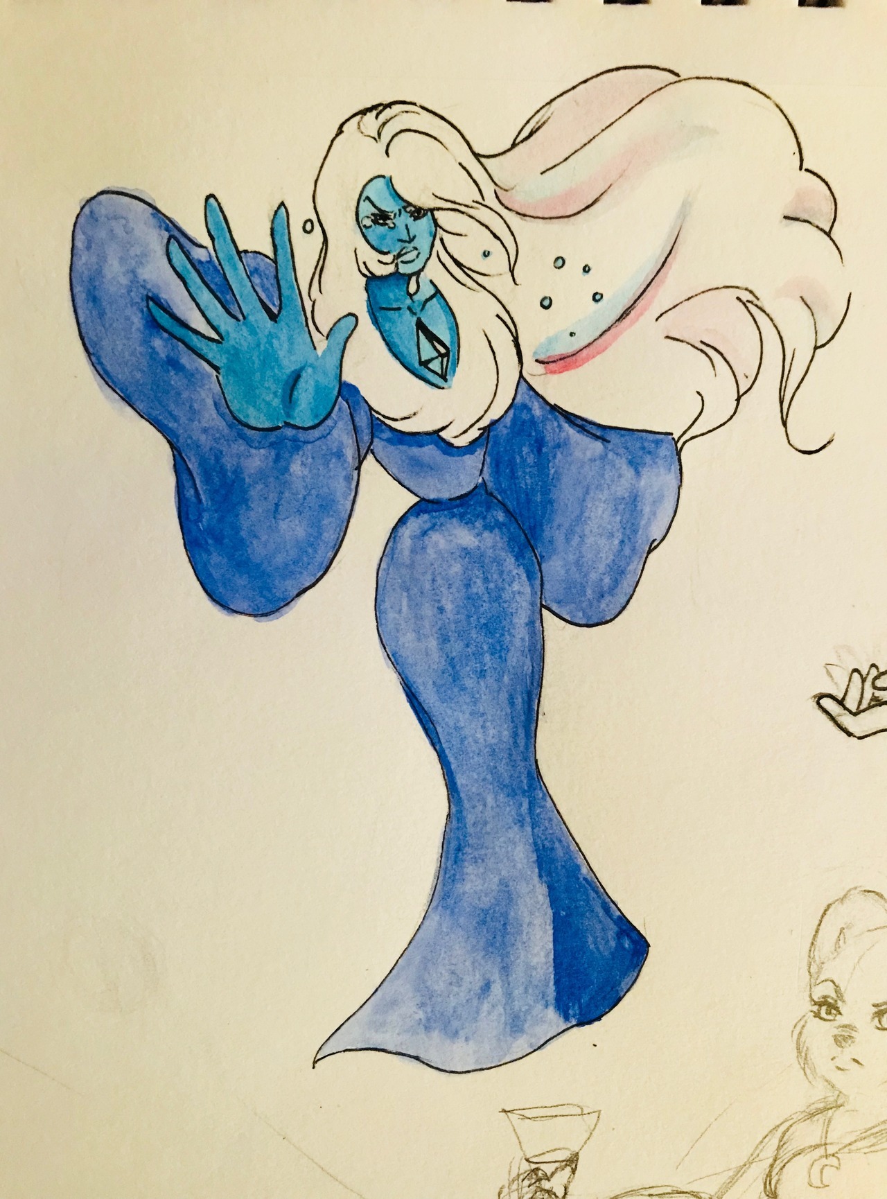 Blue Diamond doodle