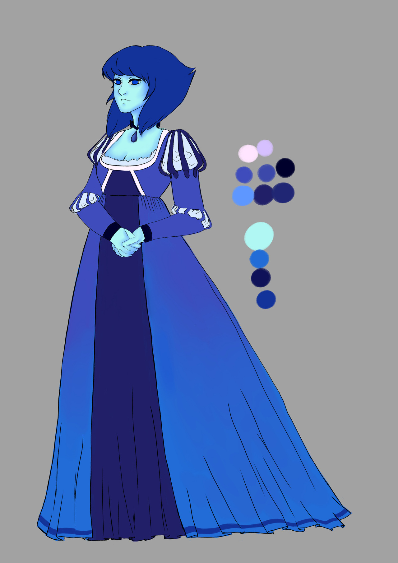 So after a post I saw regarding Lapis cosplay designs, I might have gotten a little inspired and whipped something up! I do envision it with more details—bead work and pearls and the like, but I’m too...