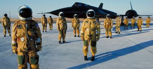 historicaltimes - SR-71 Pilots in Pressurized Uniforms, 1980’s...