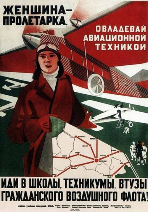 historyinposters:Soviet propaganda poster created for women to...