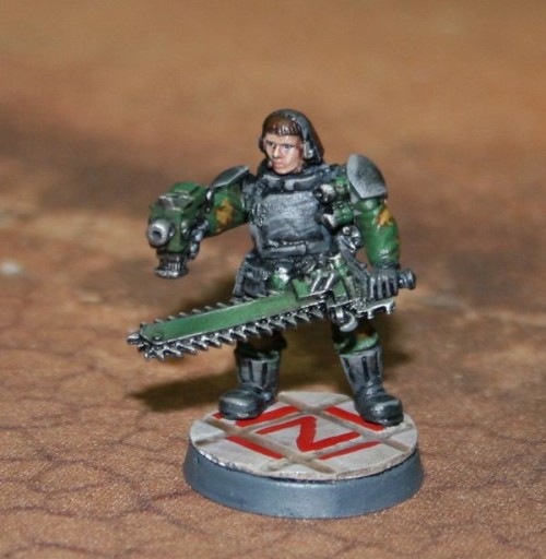“Black ops” style space marine w/o chapter markings serving an...