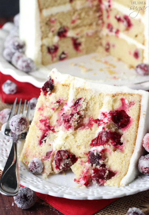 sweetoothgirl - Sparkling Cranberry White Chocolate CakeOmg...