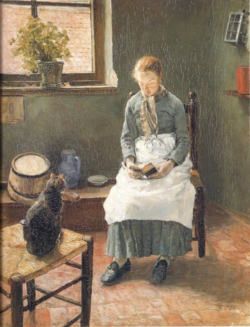 books0977:Girl in the Kitchen (1885). Fritz von Uhde (German,...