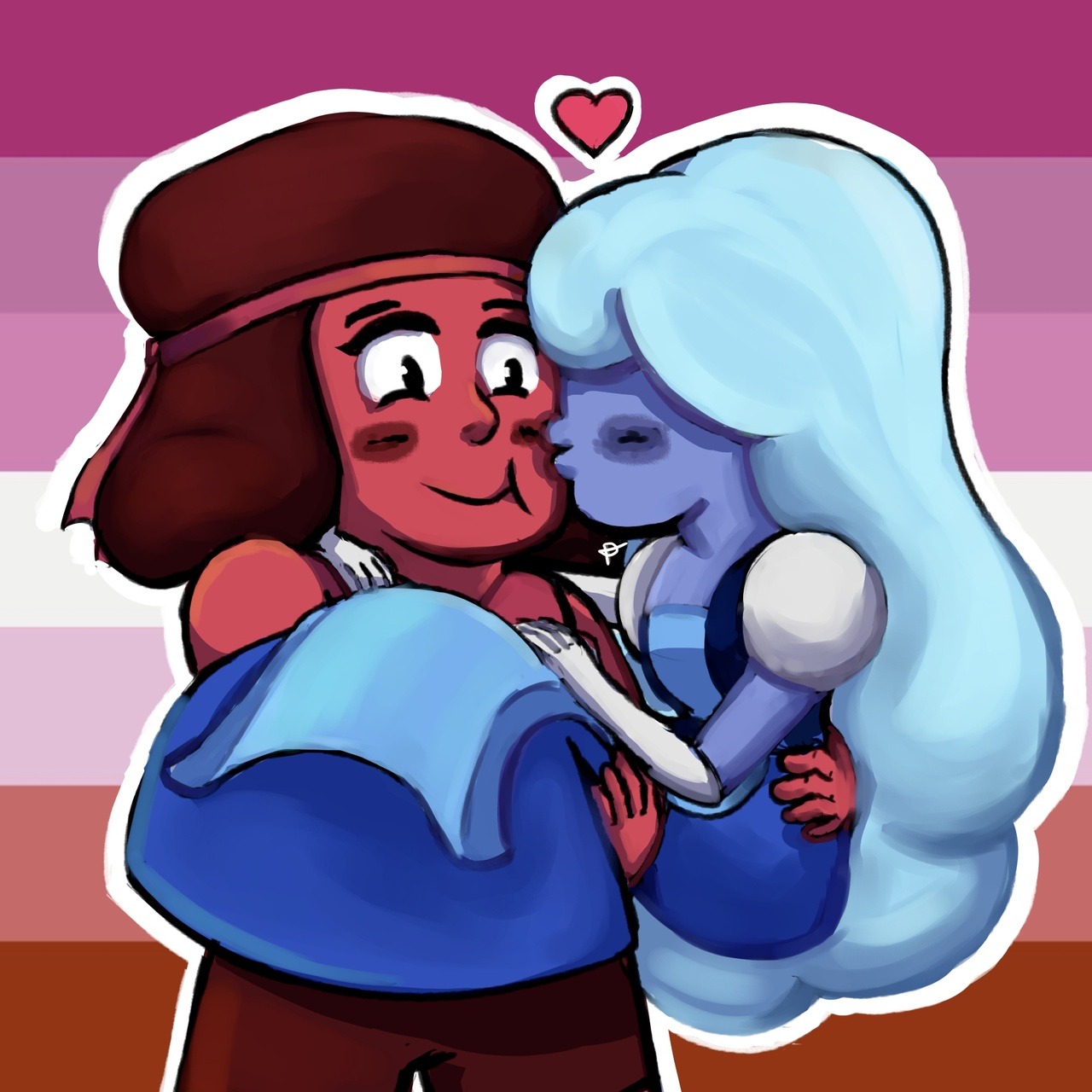 I love Ruby and Sapphire so much so I just had to draw them for pride month! You can use these as icons, but please credit me!